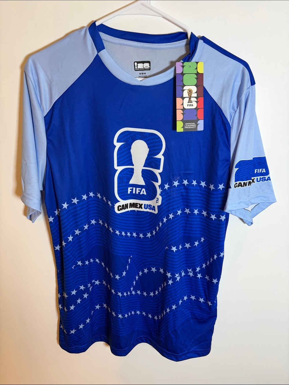 FIFA CAN MEX USA Blue Raglan Soccer Shirt